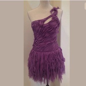 BEBE Purple Silk Dance Party Prom Formal Dress 5